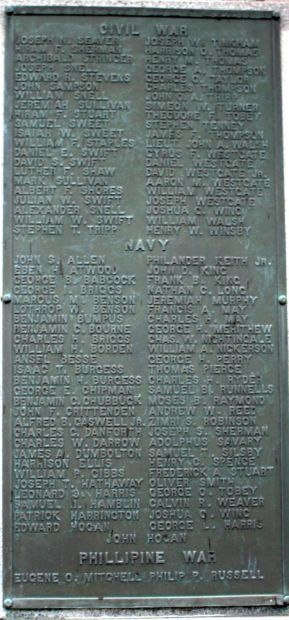 WAREHAM WAR VETERANS MEMORIAL PLAQUE E