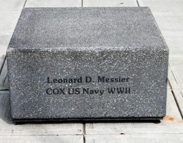 LEONARD D. MESSIER WAR MEMORIAL STONE BLOCK