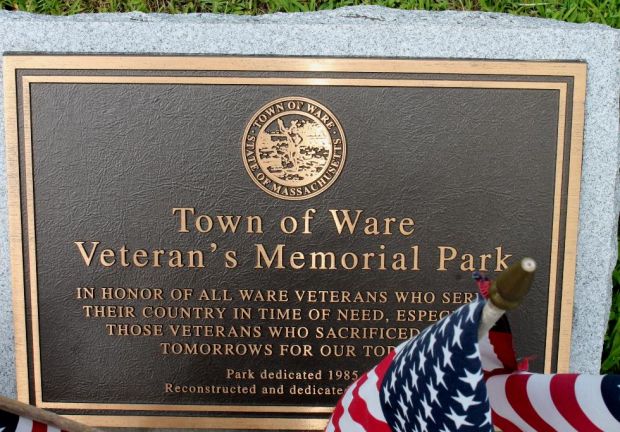 TOWN OF WARE VETERAN’S MEMORIAL PARK PLAQUE