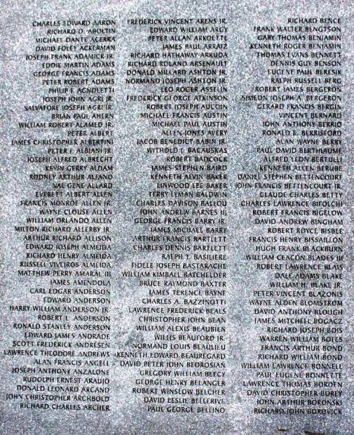 MASSACHUSETTS VIETNAM VETERANS MEMORIAL STONE N