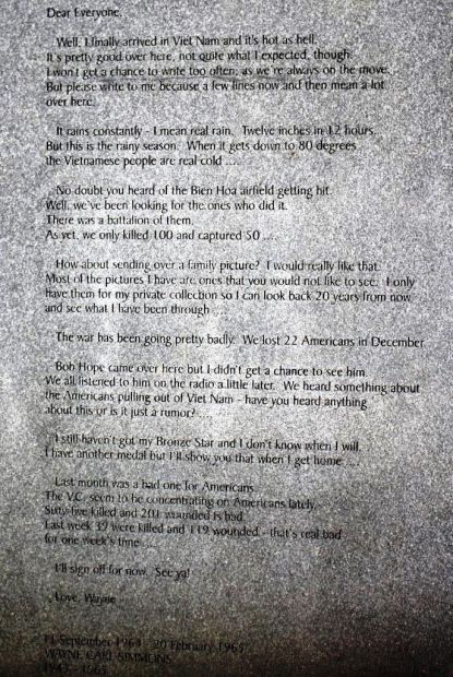 MASSACHUSETTS VIETNAM VETERANS MEMORIAL STONE L