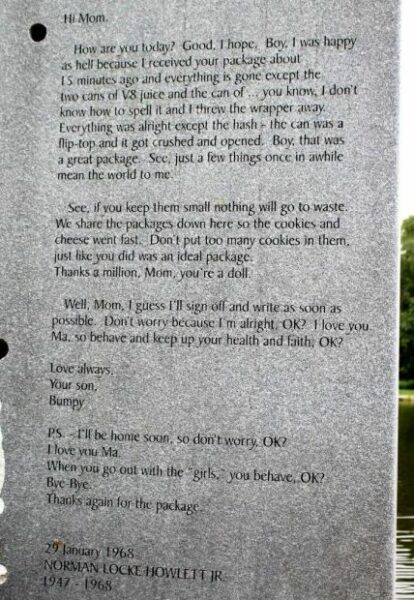 MASSACHUSETTS VIETNAM VETERANS MEMORIAL STONE G