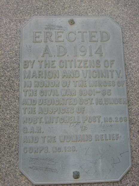 MARION’S CIVIL WAR MEMORIAL PLAQUE
