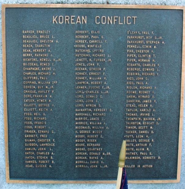 WOLFEBORO ROLL OF HONOR MEMORIAL PLAQUE B