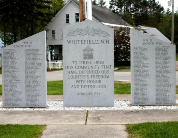 WHITEFIELD, N.H. WAR VETERANS MEMORIAL FRONT