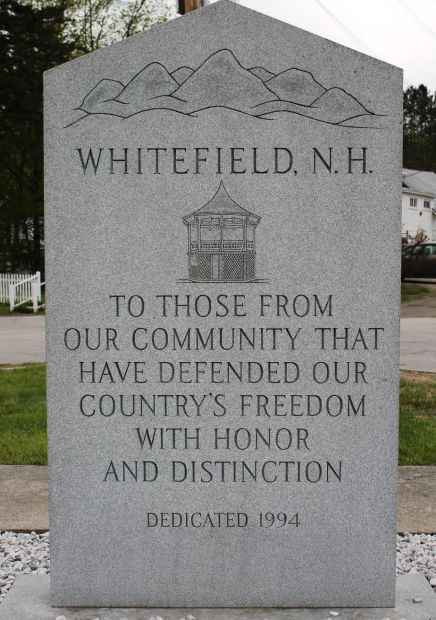 WHITEFIELD, N.H. WAR VETERANS MEMORIAL STONE A