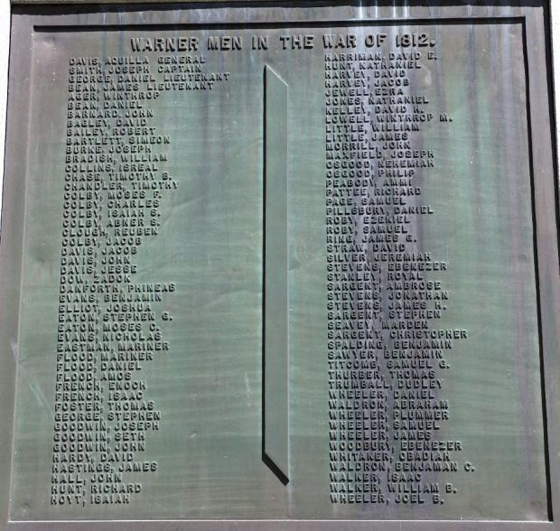 WARNER CIVIL WAR MEMORIAL PLAQUE C