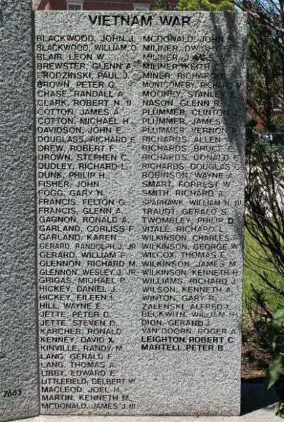 WAKEFIELD WAR VETERANS MEMORIAL LEFT STONE
