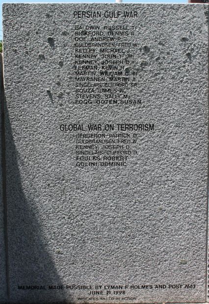 WAKEFIELD WAR VETERANS MEMORIAL CENTER STONE