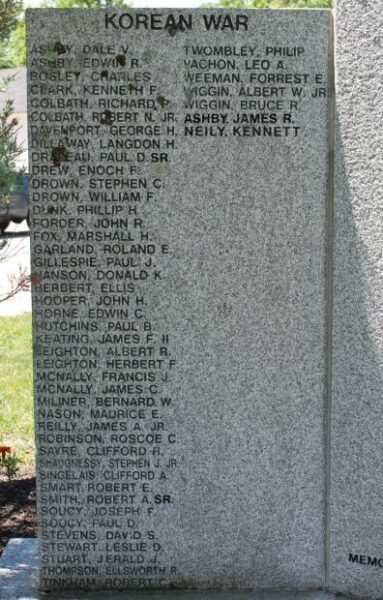 WAKEFIELD WAR VETERANS MEMORIAL RIGHT STONE