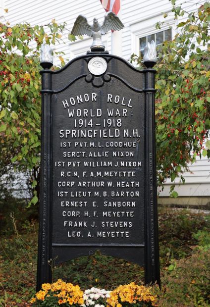SPRINGFIELD N.H. WORLD WAR HONOR ROLL MEMORIAL
