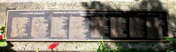 RAYMOND WAR VETERANS GAZEBO MEMORIAL PLAQUE A