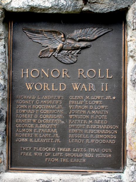 RANDOLPH WAR VETERANS MEMORIAL PLAQUE B