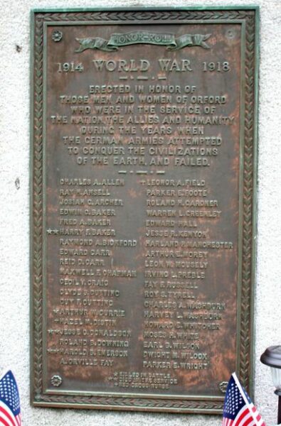 ORFORD WORLD WAR MEMORIAL PLAQUE