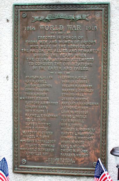 ORFORD WORLD WAR MEMORIAL PLAQUE