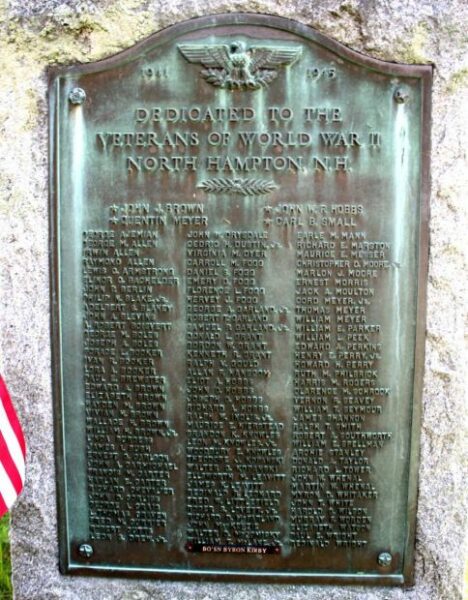 NORTH HAMPTON, N.H. WORLD WAR II MEMORIAL