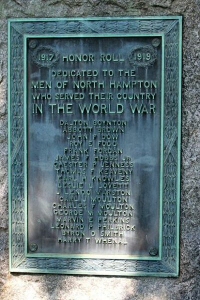 NORTH HAMPTON WORLD WAR MEMORIAL PLAQUE