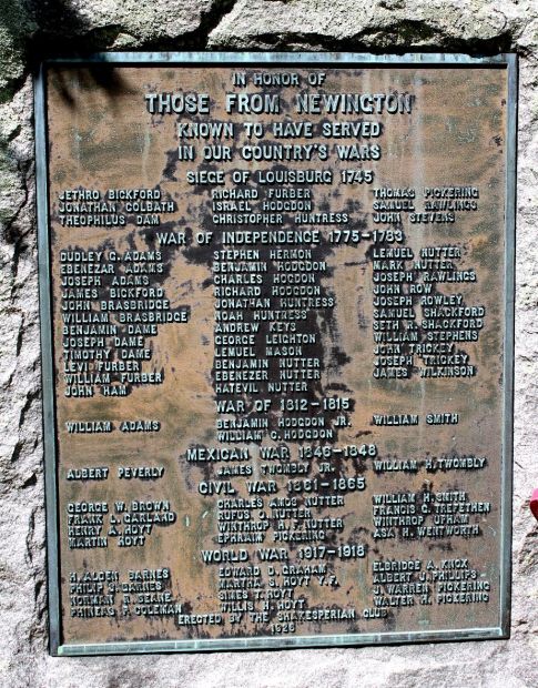 NEWINGTON WAR VETERANS MEMORIAL PLAQUE