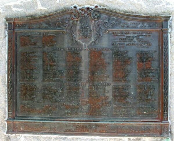 NEW BOSTON ROLL OF HONOR MEMORIAL PLAQUE