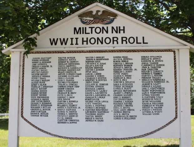 MILTON NH WW II HONOR ROLL MEMORIAL