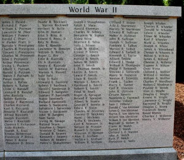 MILFORD WORLD WAR II VETERANS MEMORIAL STONE C
