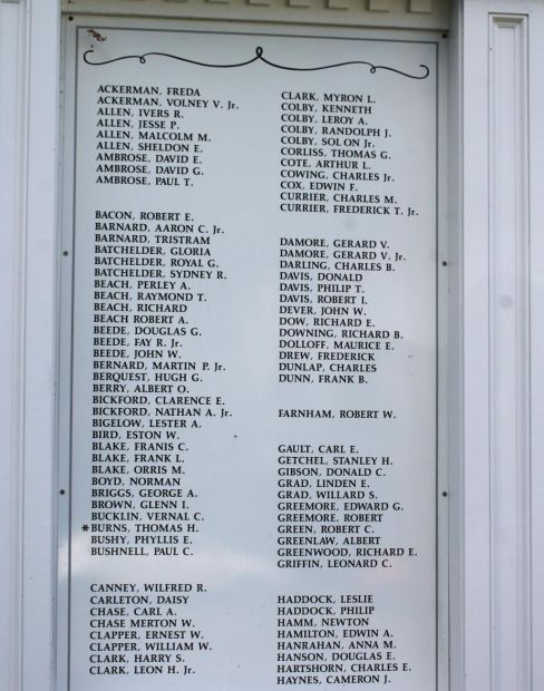 MEREDITH WORLD WAR II HONOR ROLL MEMORIAL PANEL A