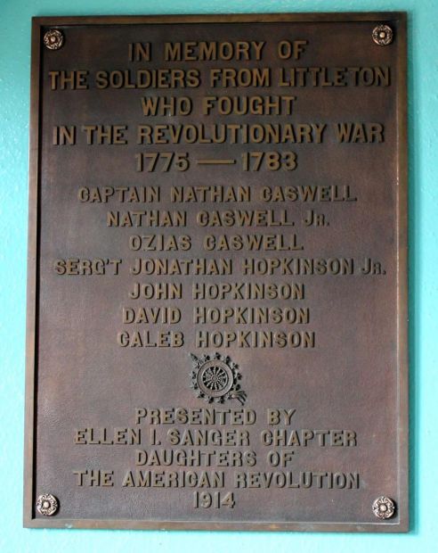 LITTLETON REVOLUTIONARY WAR VETERANS MEMORIAL PLAQUE