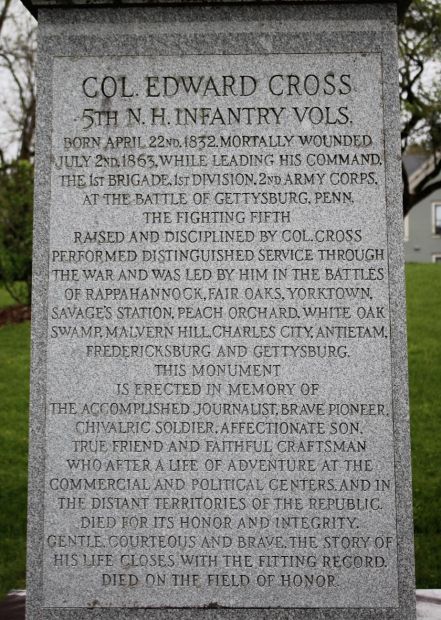 COL. EDWARD CROSS WAR MEMORIAL STONE