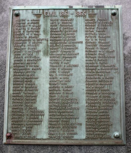 LANCASTER, N.H. CIVIL WAR MEMORIAL PLAQUE A