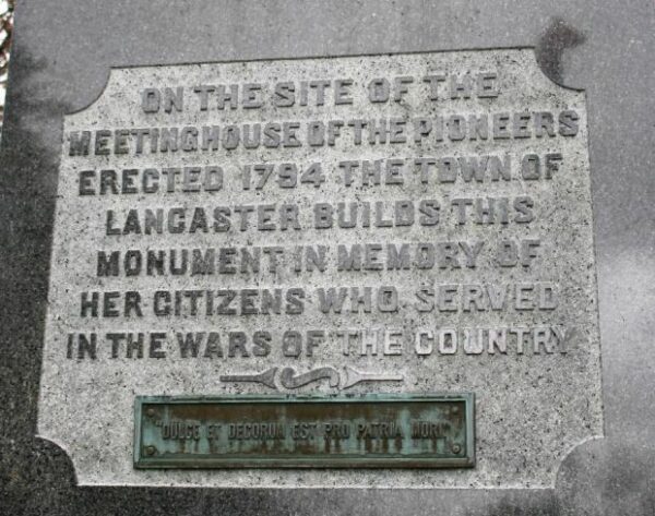 LANCASTER, N.H. CIVIL WAR MEMORIAL STONE