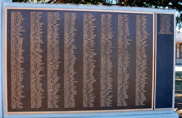 LACONIA WORLD WAR II VETERANS MEMORIAL RIGHT PLAQUE