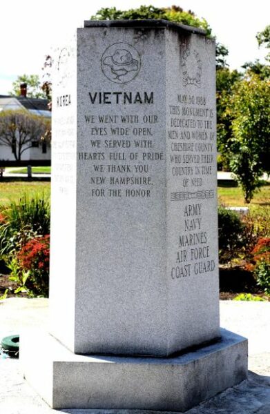 CHESHIRE COUNTY WAR VETERANS MEMORIAL SIDE F