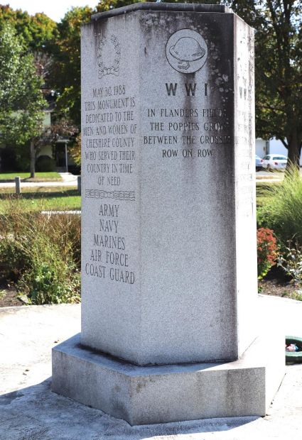 CHESHIRE COUNTY WAR VETERANS MEMORIAL SIDE B