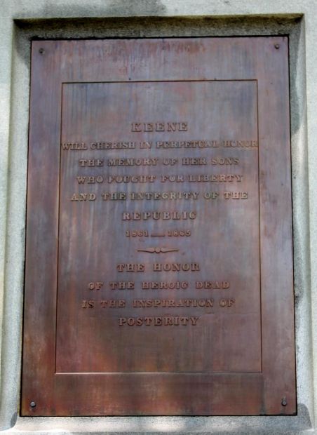 KEENE CIVIL WAR MEMORIAL PLAQUE