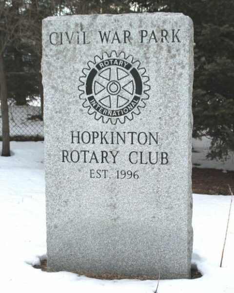 HOPKINTON CIVIL WAR PARK MEMORIAL STONE