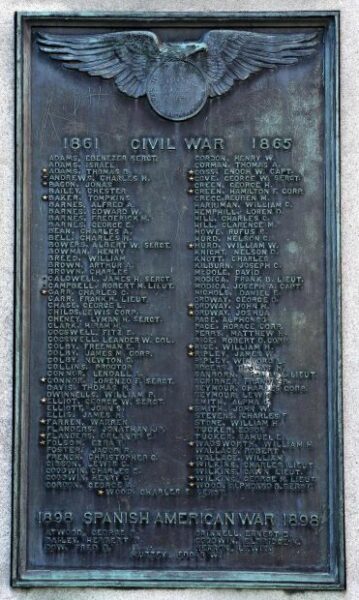 COL. LEANDER W. COOSWELL WAR MEMORIAL PLAQUE B