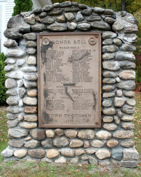 TOWN OF GOSHEN HONOR ROLL WAR MEMORIAL