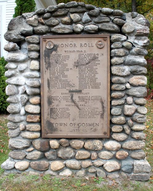 TOWN OF GOSHEN HONOR ROLL WAR MEMORIAL