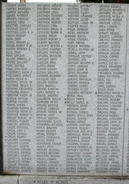 GORHAM ARMED FORCES VETERANS MEMORIAL STONE C