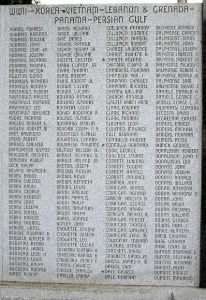 GORHAM ARMED FORCES VETERANS MEMORIAL STONE B