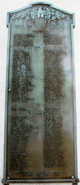 FREMONT ROLL OF HONOR MEMORIAL PLAQUE