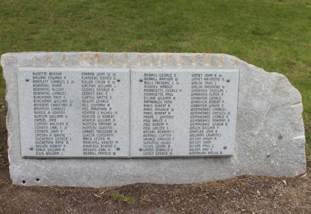 DUNBARTON WORLD WAR II MEMORIAL BACK