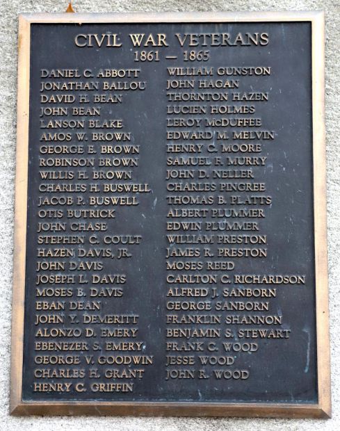 AUBURN, N.H. CIVIL WAR MEMORIAL PLAQUE