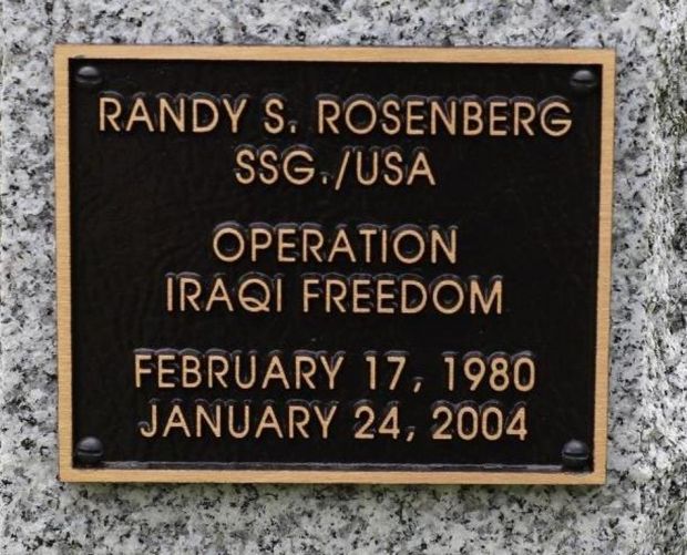 RANDY S. ROSENBERG WAR MEMORIAL PLAQUE