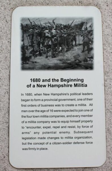 NEW HAMPSHIRE MILITIA MEMORIAL PLAQUE