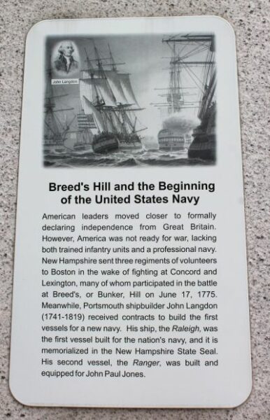NEW HAMPSHIRE BREEDS HILL MEMORIAL PLAQUE