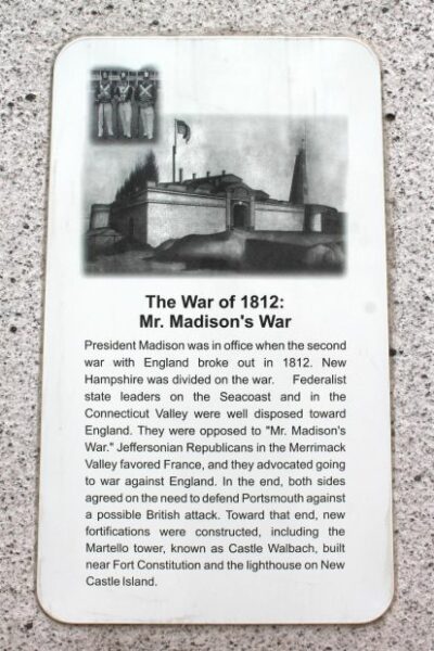 NEW HAMPSHIRE WAR OF 1812 MEMORIAL PLAQUE