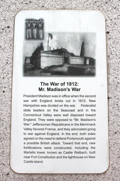 NEW HAMPSHIRE WAR OF 1812 MEMORIAL PLAQUE