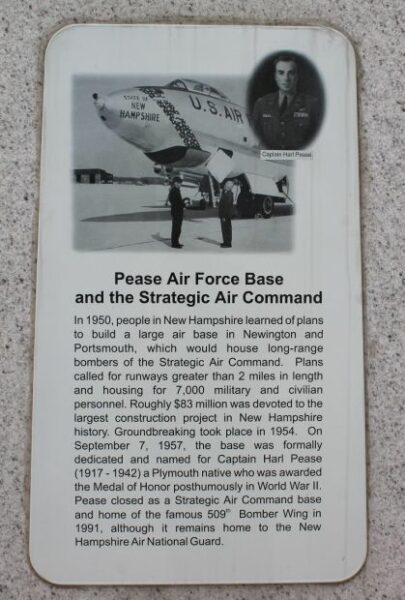 NEW HAMPSHIRE PEACE AIR FORCE BASE MEMORIAL PLAQUE