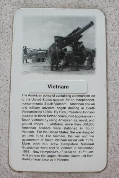NEW HAMPSHIRE VIETNAM MEMORIAL PLAQUE